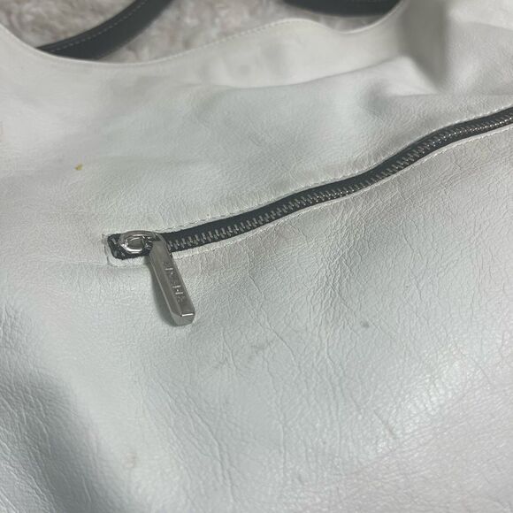 ARCADIA made in Italy White Genuine Leather Satchel Snake skin print accent. - Picture 6 of 16